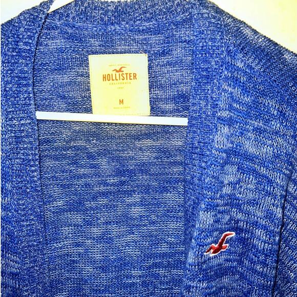 Hollister blue heathered button down open cardigan size M - Picture 3 of 5